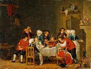 Pehr Hillestrom Convivial Scene in a Peasant Cottage France oil painting artist